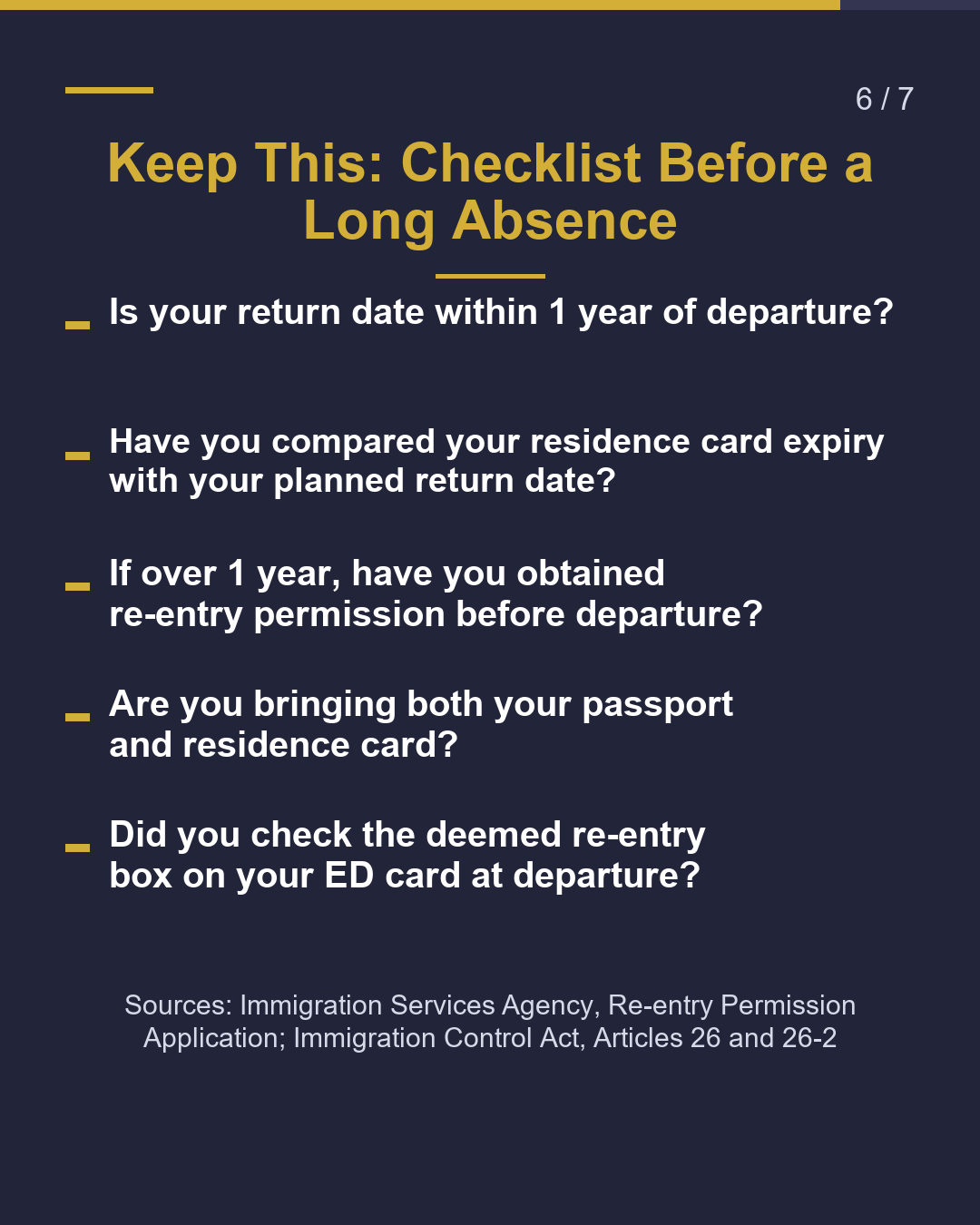 Away Over "1 Year"? Get Re-entry Permission Before Leaving Japan（6/7）