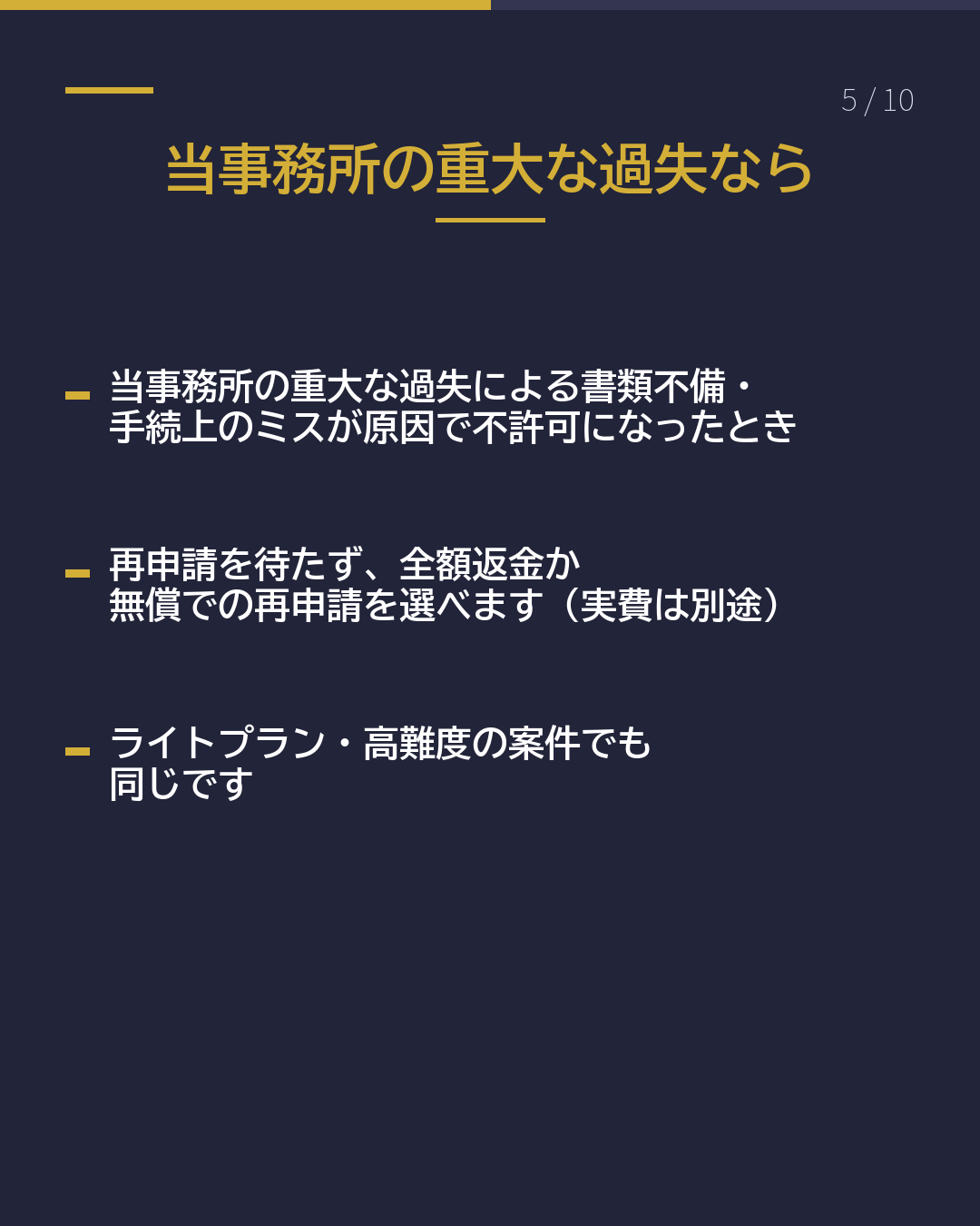 不許可になったら、 お金はどうなる?(5/10)