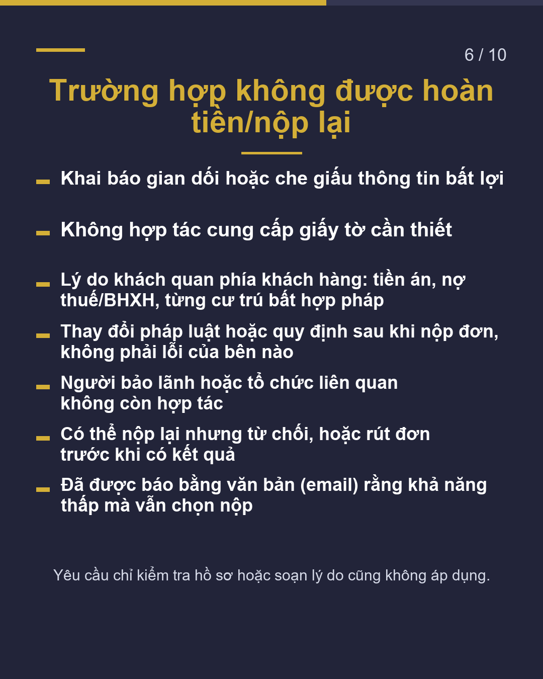 Nếu bị từ chối, tiền sẽ như thế nào?(6/10)
