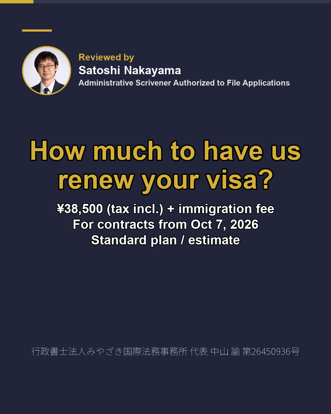 How much to have us renew your visa?