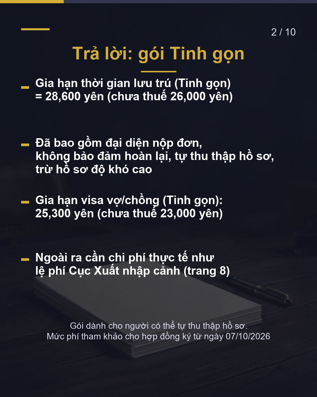 Tự thu thập hồ sơ thì phí bao nhiêu?(2/10)