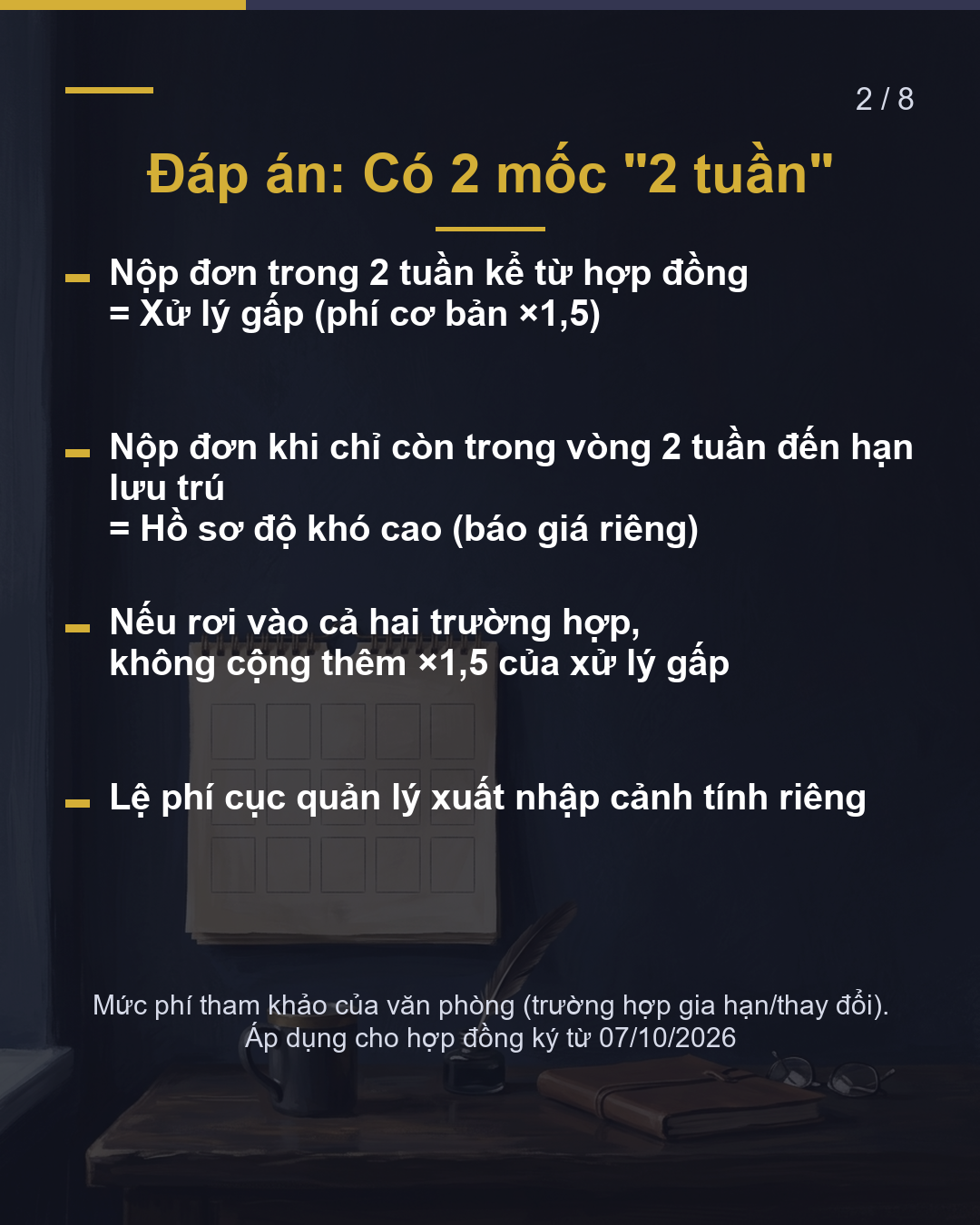 "2 tuần" là mốc Nhờ gấp thì phí thay đổi ra sao?(2/8)