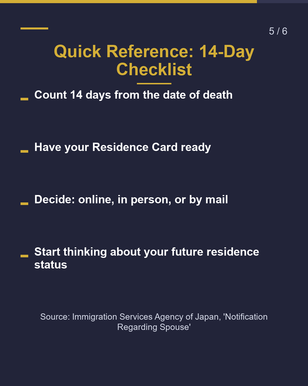When Your Spouse Has Passed Away Notify Immigration Within 14 Days（5/6）