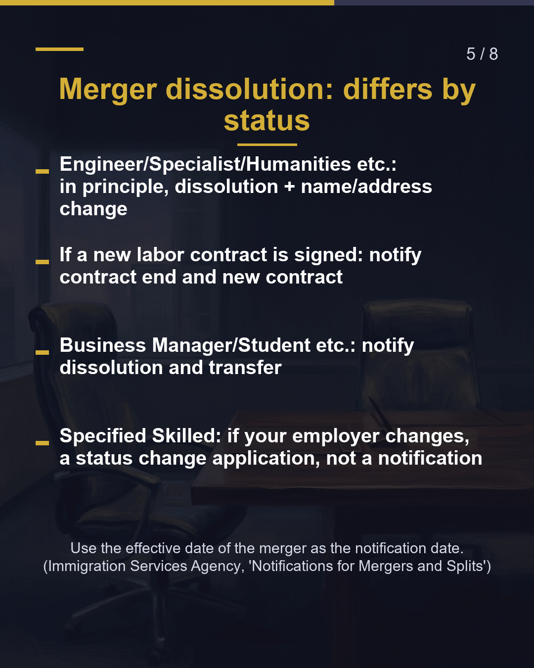 Company renamed, moved or merged? Tell immigration in 14 days（5/8）