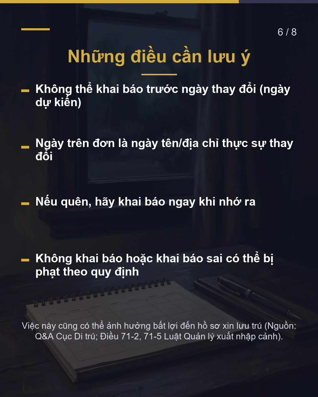 Tên/địa chỉ công ty thay đổi hoặc sáp nhập Bản thân nộp Cục Di trú trong 14 ngày(6/8)