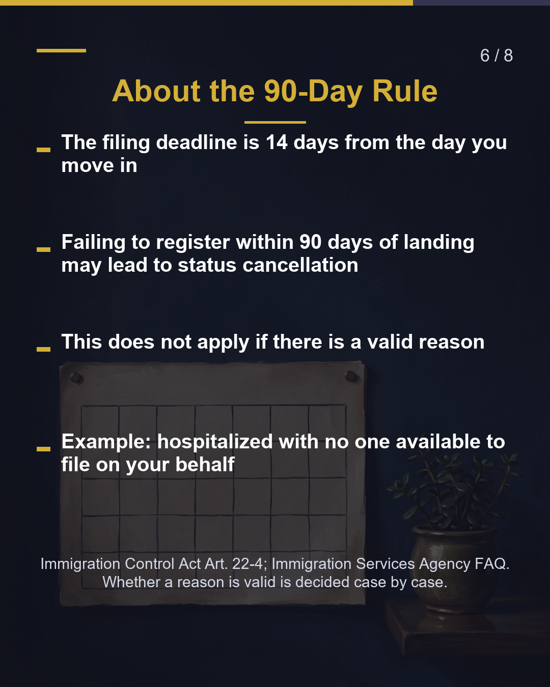 First Step After Arrival 14 Days to Register at Your City/Ward Office（6/8）