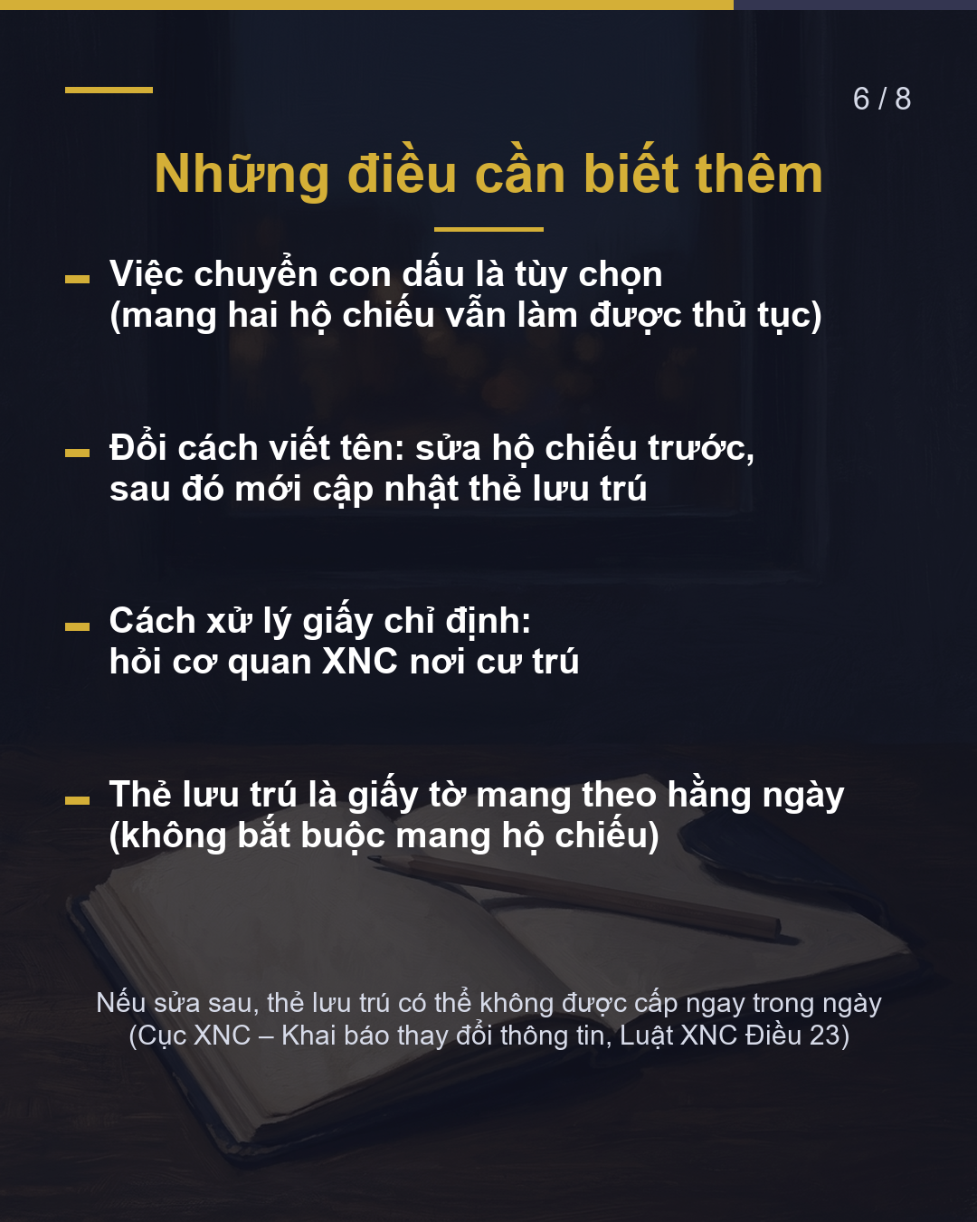 Đổi hộ chiếu mới có cần khai báo với Cục XNC?(6/8)