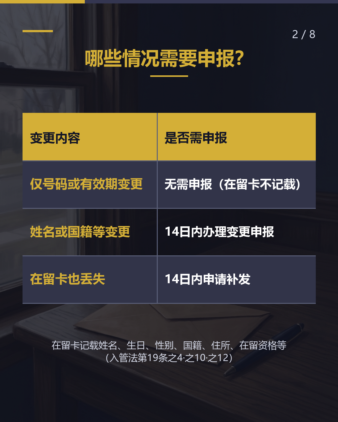 更新护照后 需要向入管局 申报吗？（2/8）