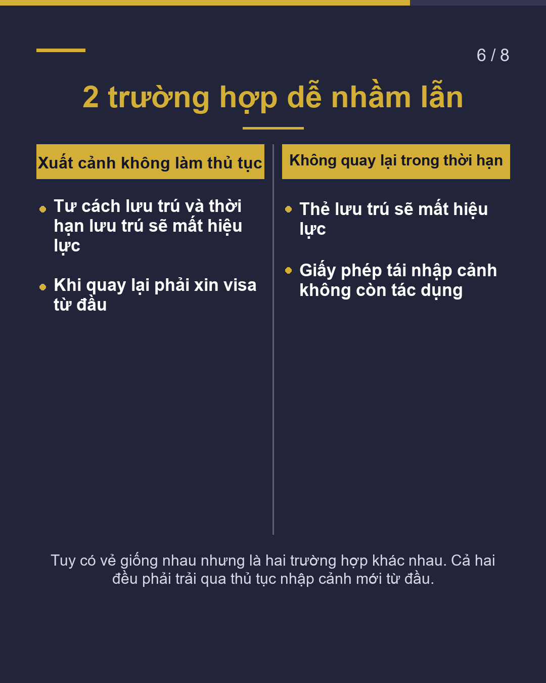 Sự khác biệt giữa Tái nhập cảnh được coi là đương nhiên và Giấy phép tái nhập cảnh(6/8)
