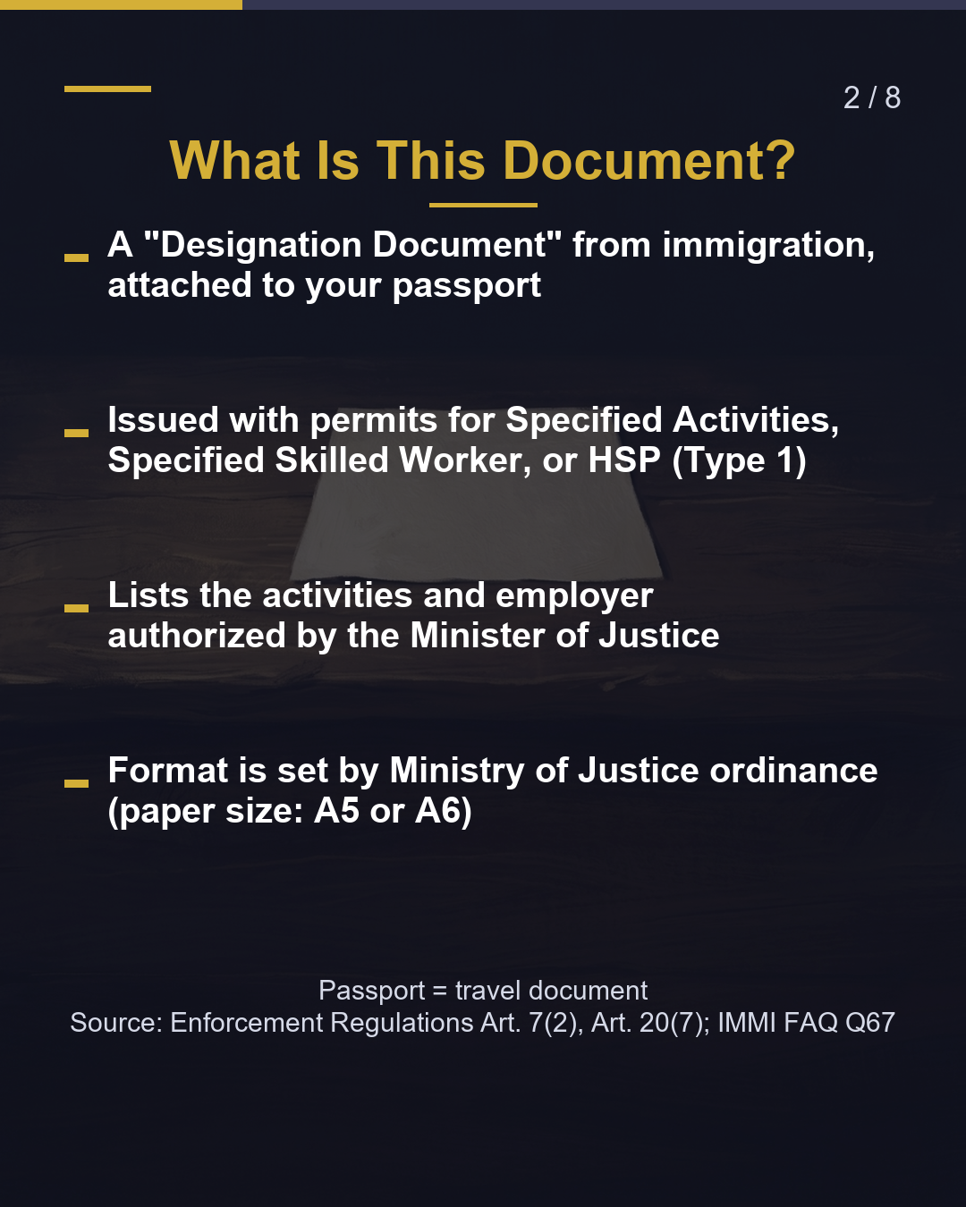 What's This Paper in Your Passport?（2/8）
