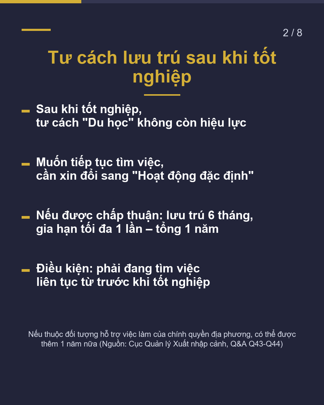Tốt nghiệp rồi nhưng chưa có việc làm Visa xin việc tối đa 1 năm(2/8)