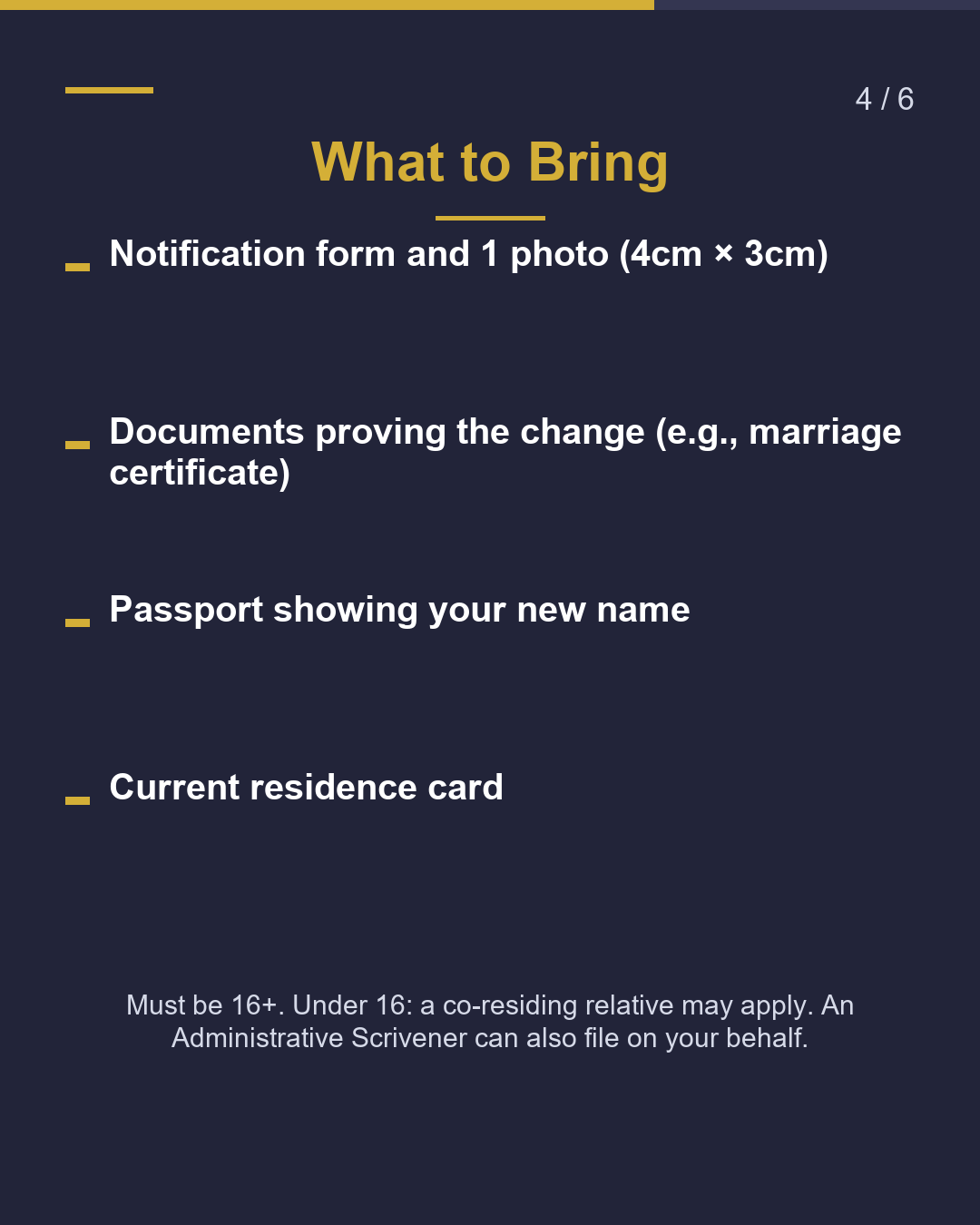 Name or Nationality Changed? Update Your Residence Card Within 14 Days（4/6）