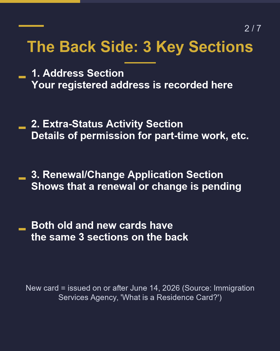 Ever Seen the Back? 3 Sections on Your Resident Card（2/7）