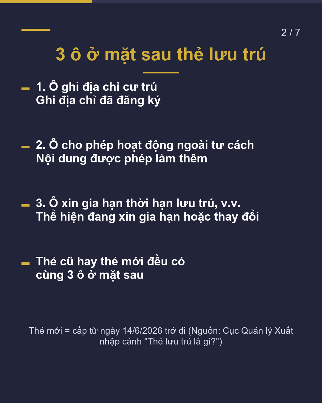 Bạn đã xem mặt sau thẻ lưu trú chưa? 3 ô cần biết(2/7)