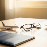 パスポート手数料引き下げで海外がより身近になることを象徴する、朝の光が差し込む机の上の旅の準備イメージ