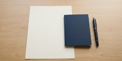 入国前結核スクリーニングで求められる結核非発病証明書の準備を象徴する、机に置かれた無地の証明書用紙と旅券大の冊子のイメージ
