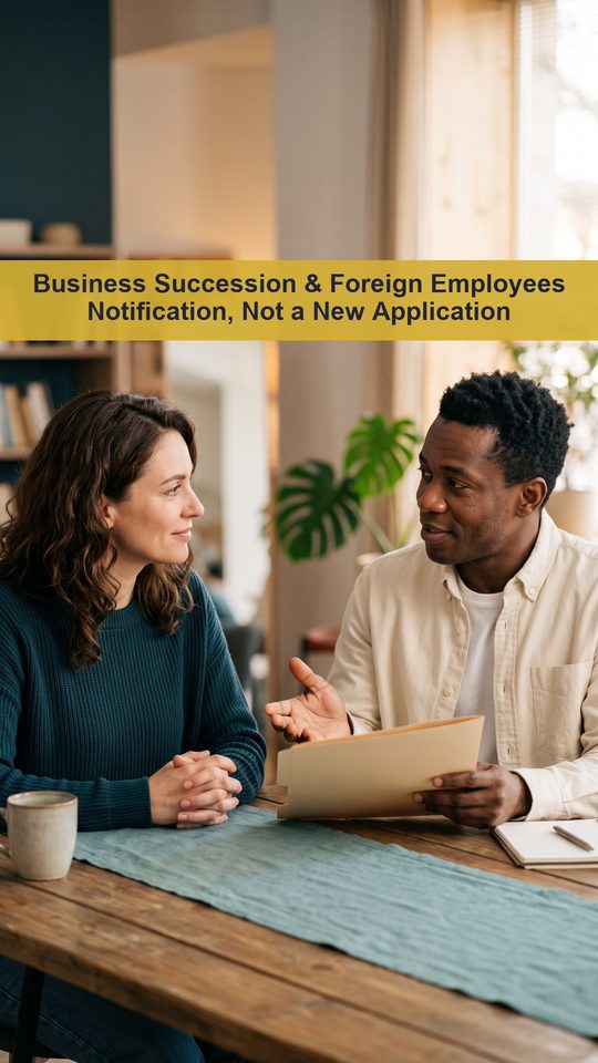 Business Succession & Foreign Employees Notification, Not a New Application