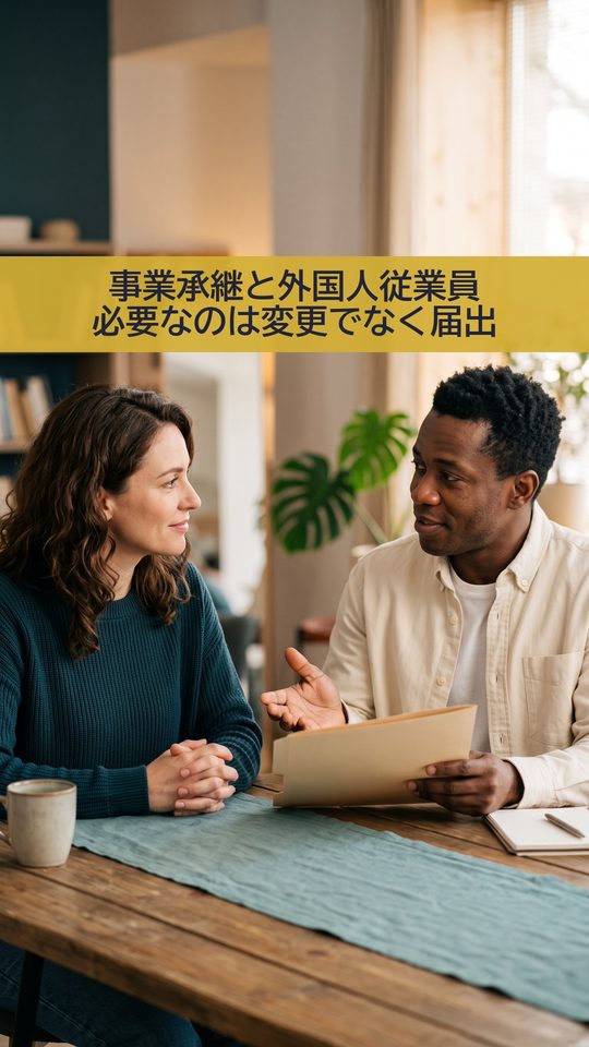 事業承継と外国人従業員|必要なのは変更でなく届出