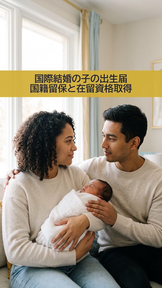 国際結婚の子の出生届|国籍留保3か月と在留資格取得30日