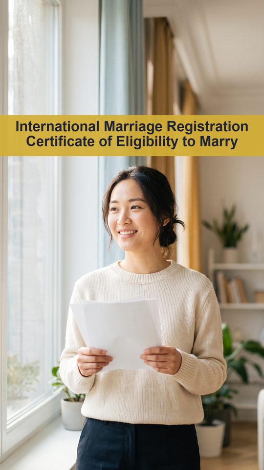 International Marriage Registration Certificate of Eligibility to Marry