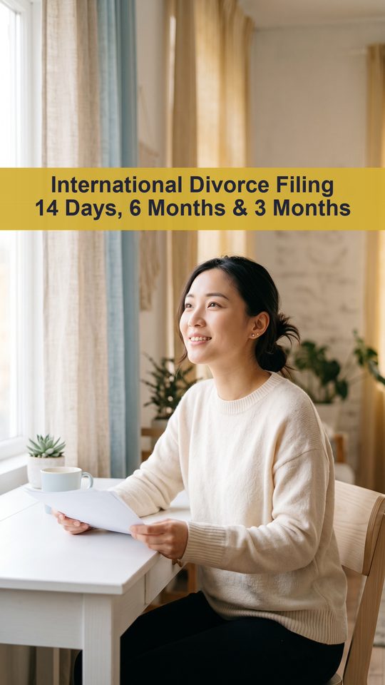 International Divorce Filing 14 Days, 6 Months & 3 Months