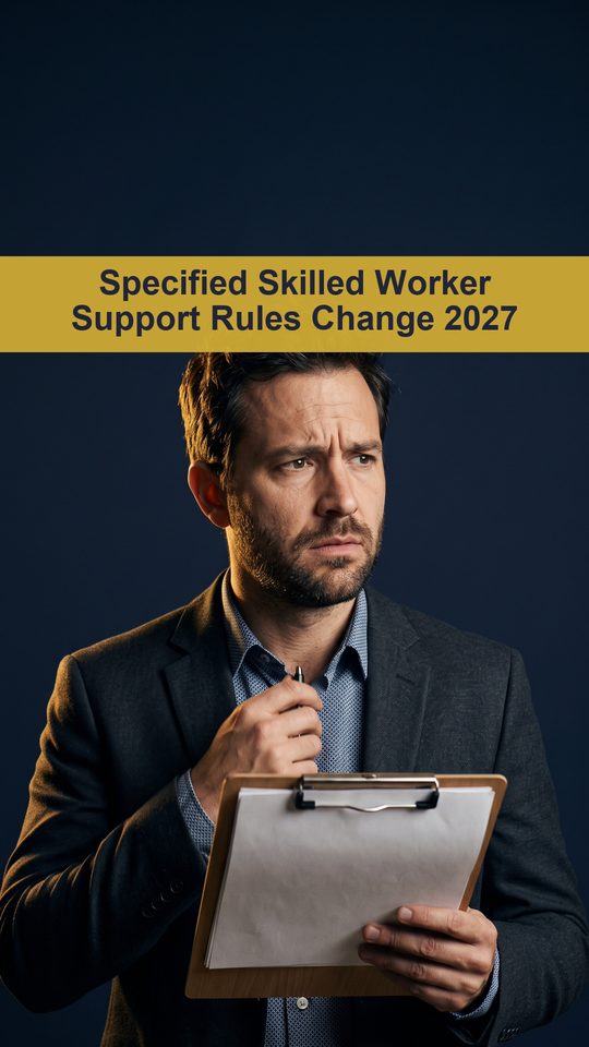 Specified Skilled Worker support rules change in April 2027. Staff must be full-time & appointed per