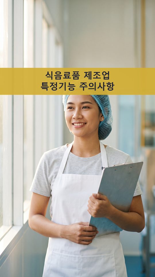 식음료품 제조업 특정기능 주의사항
